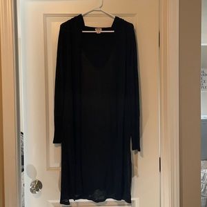 Long, hooded cardigan